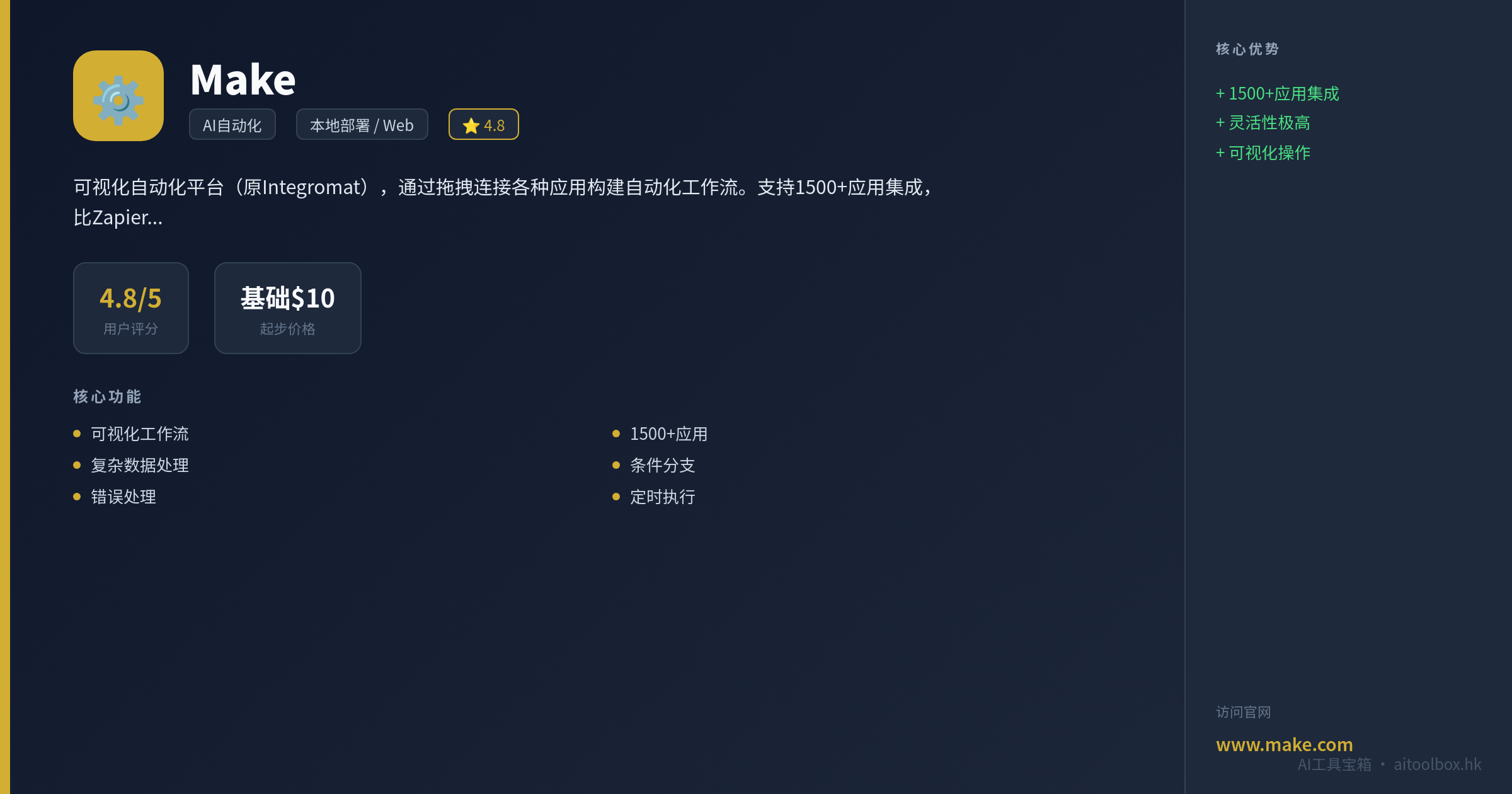 Make功能亮点信息图