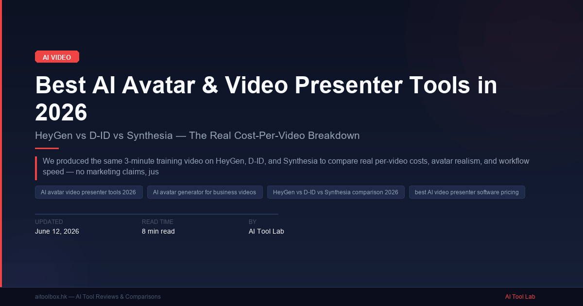 Best AI Avatar & Video Presenter Tools in 2026: HeyGen vs D-ID vs ...