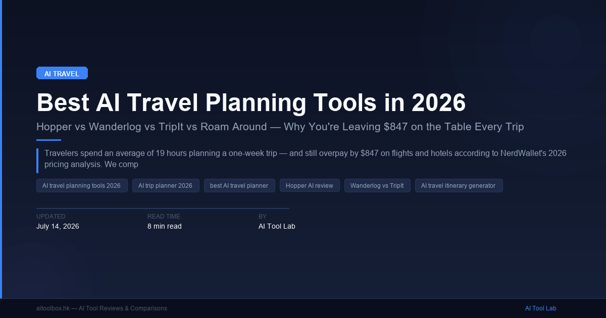 Planner Hopper Best AI Travel Planning Tools in 2026: Hopper vs Wanderlog vs TripIt vs ...