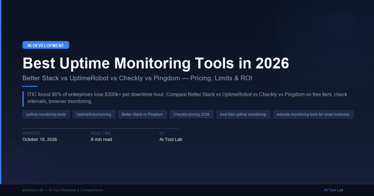 Best Uptime Monitoring Tools in 2026: Better Stack vs UptimeRobot vs ...