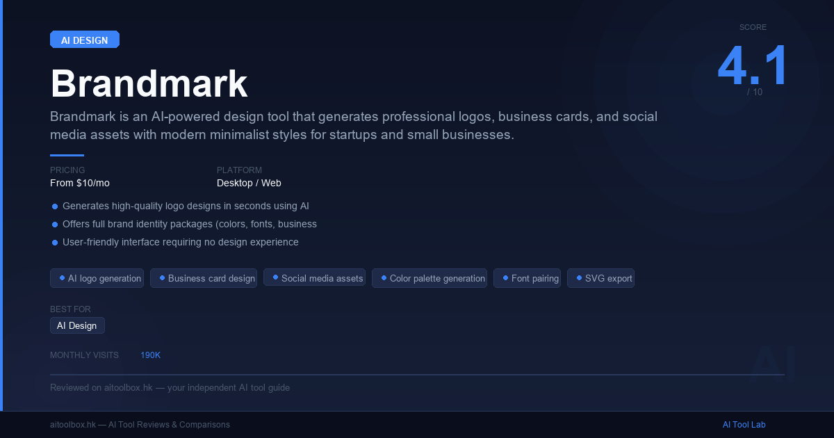 Brandmark Review 2026: Features, Pricing & Alternatives - AI Tool Lab