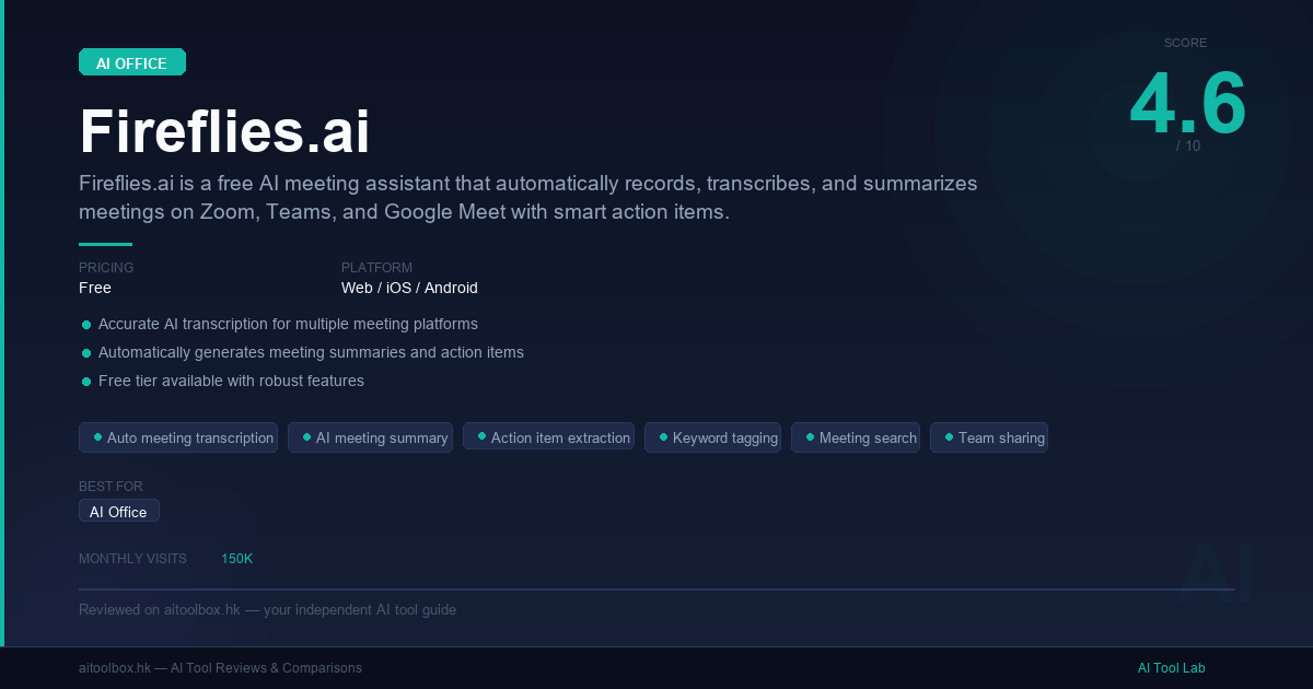 Fireflies.ai Review 2026: Features, Pricing & Alternatives - AI Tool Lab