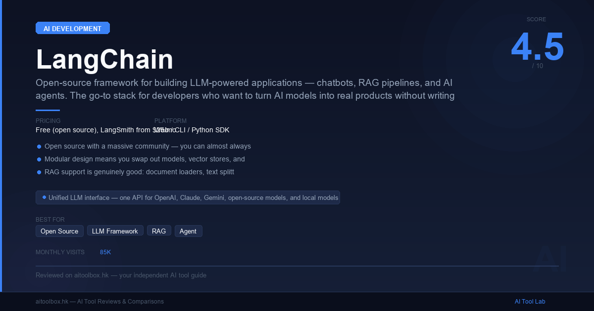 LangChain Review 2026: Features, Pricing & Alternatives - AI Tool Lab
